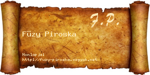 Füzy Piroska névjegykártya