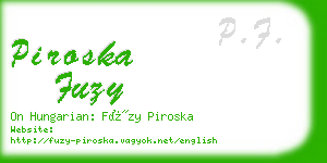 piroska fuzy business card