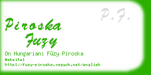 piroska fuzy business card